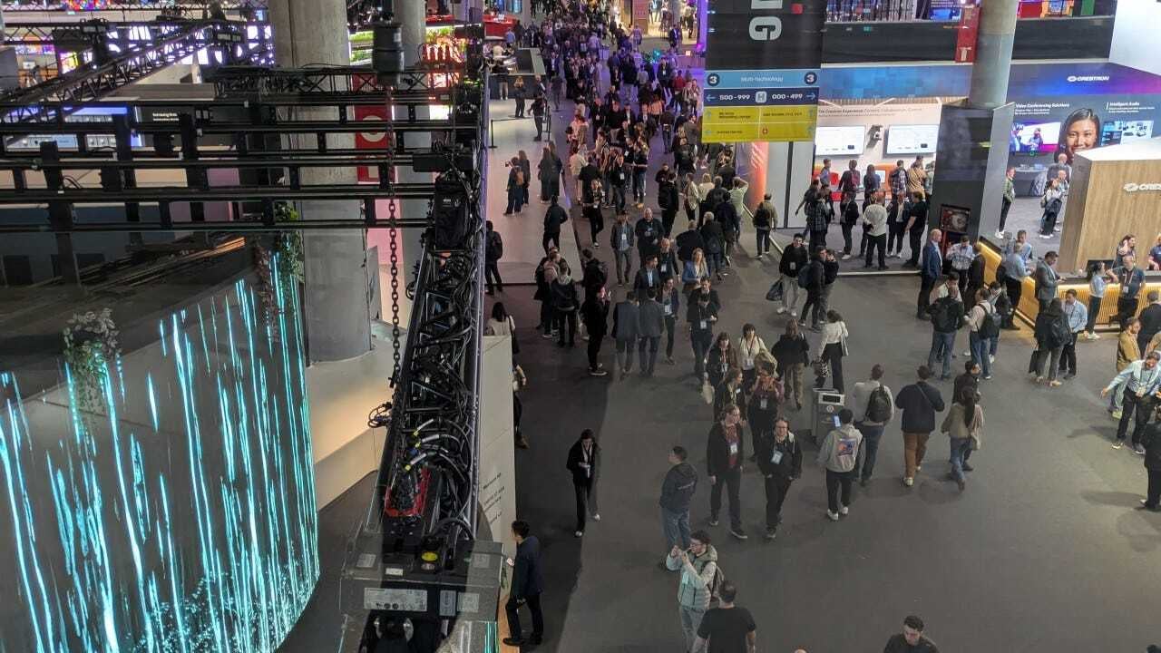 A view of hall 3 at ISE 2025 from above